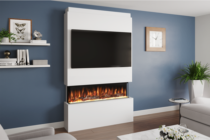 Evolution Fires Package 18 – Pre-Built Media Wall with Electric Fireplace