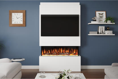 Evolution Fires Package 18 – Pre-Built Media Wall with Electric Fireplace