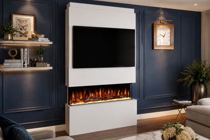 Evolution Fires Package 18 – Pre-Built Media Wall with Electric Fireplace