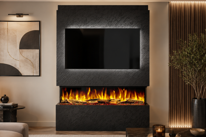 Evolution Fires Package 19 – Pre-Built Media Wall with Electric Fireplace