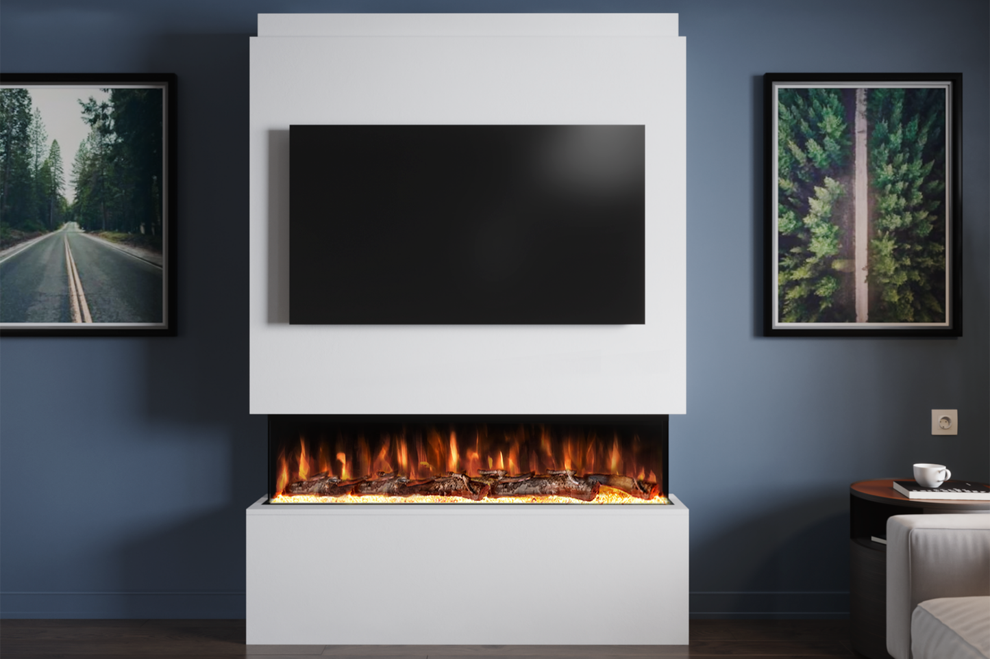 Evolution Fires Package 19 – Pre-Built Media Wall with Electric Fireplace