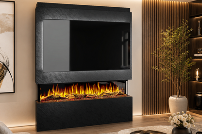 Evolution Fires Package 20 – Pre-Built Media Wall with Electric Fireplace