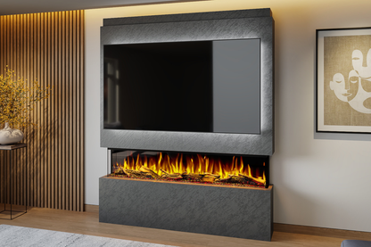 Evolution Fires Package 20 – Pre-Built Media Wall with Electric Fireplace