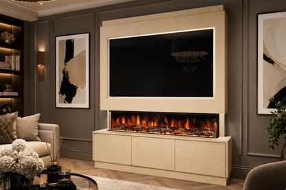 Evolution Fires Package 21 – Pre-Built Media Wall with Electric Fireplace