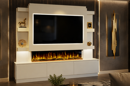 Evolution Fires Package 22 – Pre-Built Media Wall with Electric Fireplace