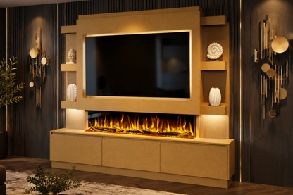 Evolution Fires Package 22 – Pre-Built Media Wall with Electric Fireplace