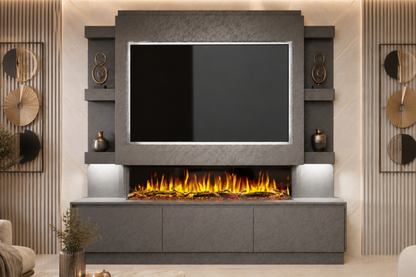 Evolution Fires Package 22 – Pre-Built Media Wall with Electric Fireplace