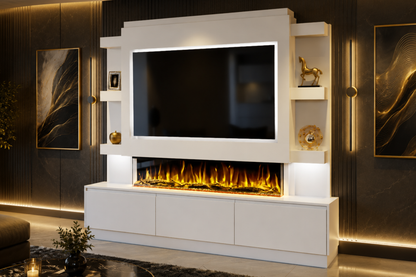 Evolution Fires Package 22 – Pre-Built Media Wall with Electric Fireplace