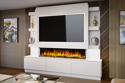 Evolution Fires Package 22 – Pre-Built Media Wall with Electric Fireplace