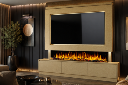 Evolution Fires Package 23 – Pre-Built Media Wall with Electric Fireplace