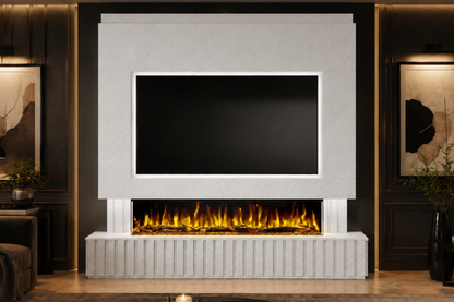 Evolution Fires Package 24 – Pre-Built Media Wall with Electric Fireplace