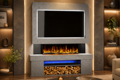 Evolution Fires Package 3 – Pre-Built Media Wall with Electric Fireplace