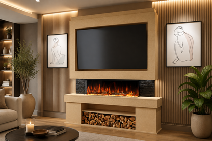Evolution Fires Package 3 – Pre-Built Media Wall with Electric Fireplace