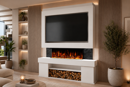 Evolution Fires Package 3 – Pre-Built Media Wall with Electric Fireplace