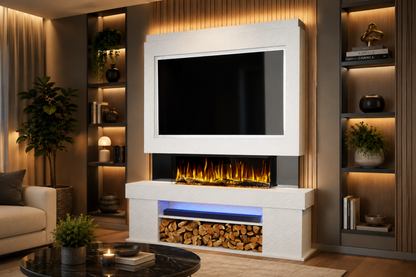 Evolution Fires Package 3 – Pre-Built Media Wall with Electric Fireplace