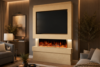 Evolution Fires Package 5 – Pre-Built Media Wall with Electric Fireplace