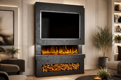 Evolution Fires Package 6 – Pre-Built Media Wall with Electric Fireplace