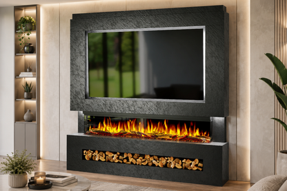 Evolution Fires Package 7 – Pre-Built Media Wall with Electric Fireplace