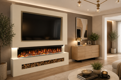 Evolution Fires Package 7 – Pre-Built Media Wall with Electric Fireplace