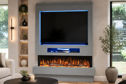 Evolution Fires Package 8 – Pre-Built Media Wall with Electric Fireplace