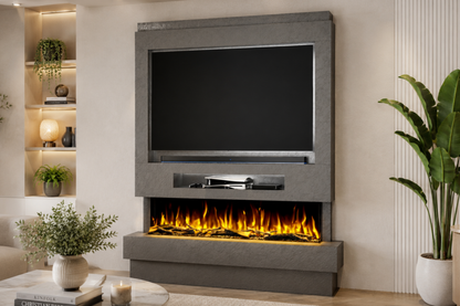 Evolution Fires Package 8 – Pre-Built Media Wall with Electric Fireplace