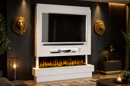 Evolution Fires Package 8 – Pre-Built Media Wall with Electric Fireplace