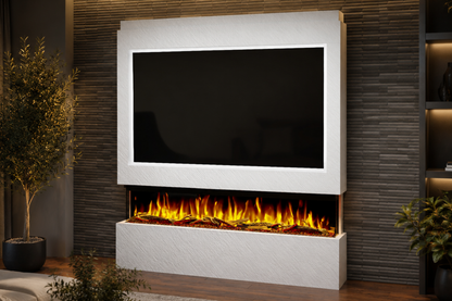 Evolution Fires Package 9 – Pre-Built Media Wall with Electric Fireplace