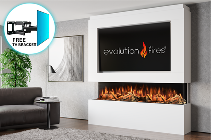 Evolution Fires Package 12 – Pre-Built Media Wall with Electric Fireplace