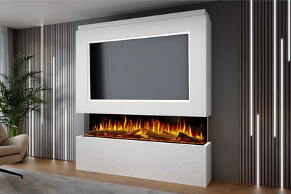 Evolution Fires Package 12 – Pre-Built Media Wall with Electric Fireplace