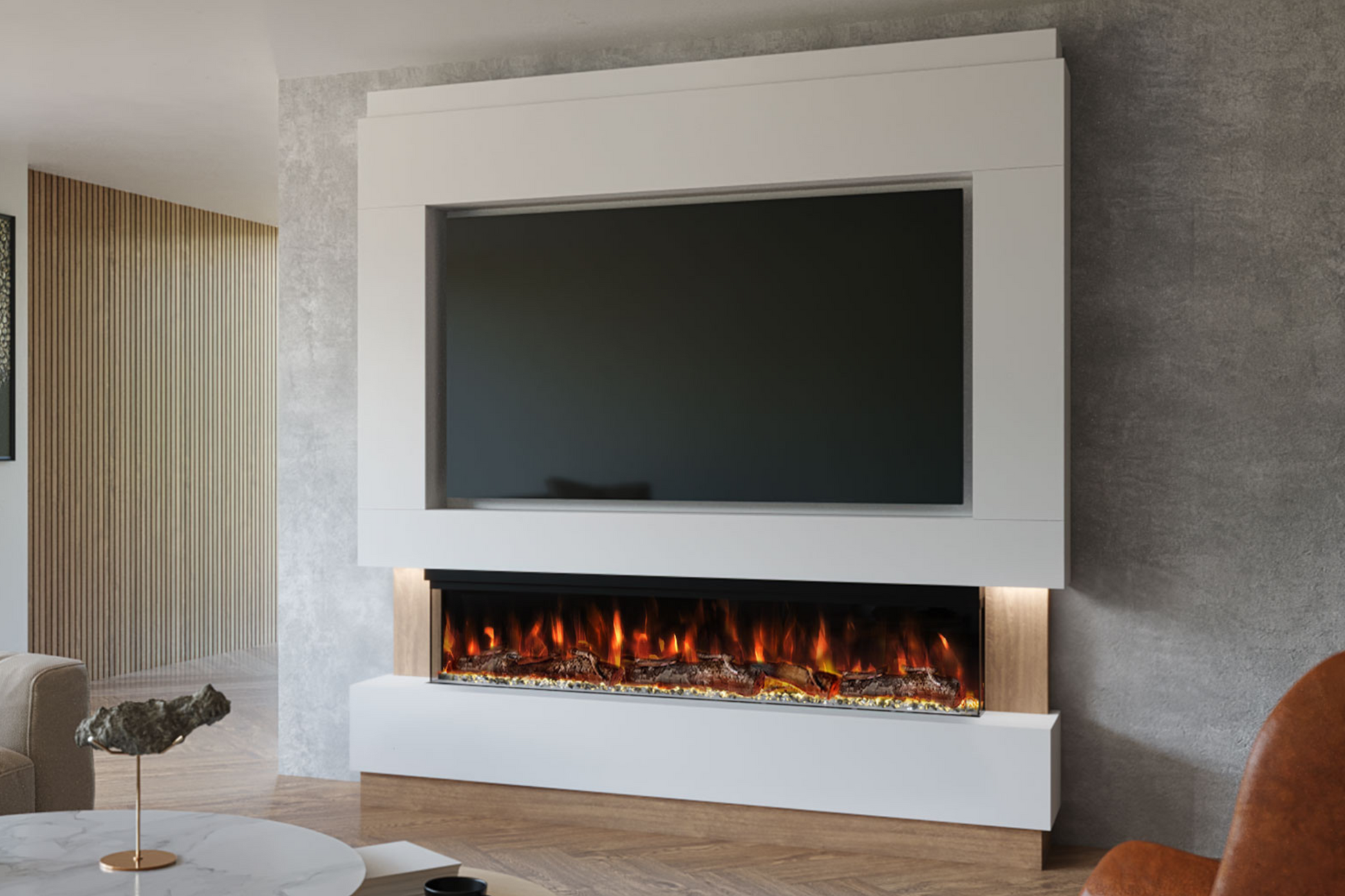 Evolution Fires - Pre-Built Media Wall Package 13 including Electric Fire-Media Walls-