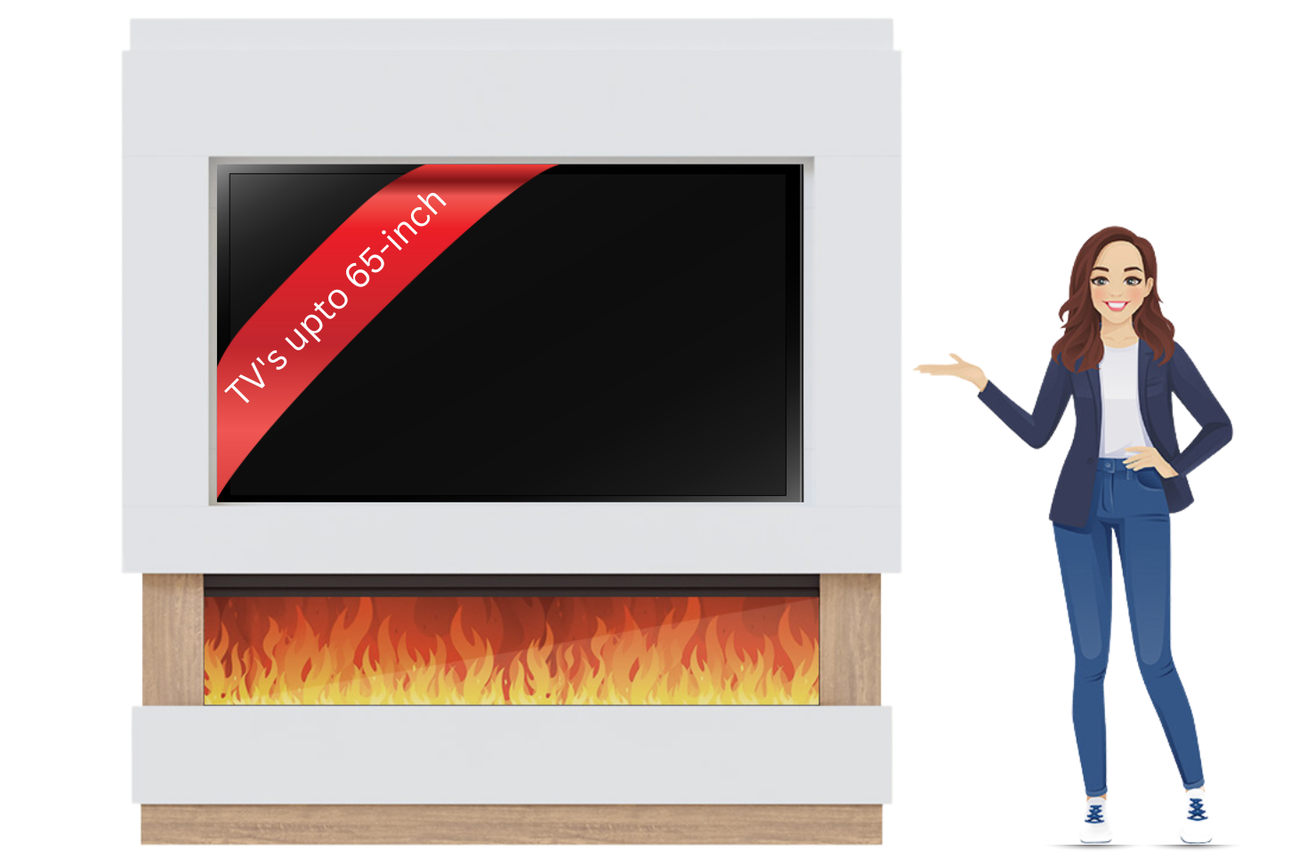 Evolution Fires - Pre-Built Media Wall Package 13 including Electric Fire-Media Walls-