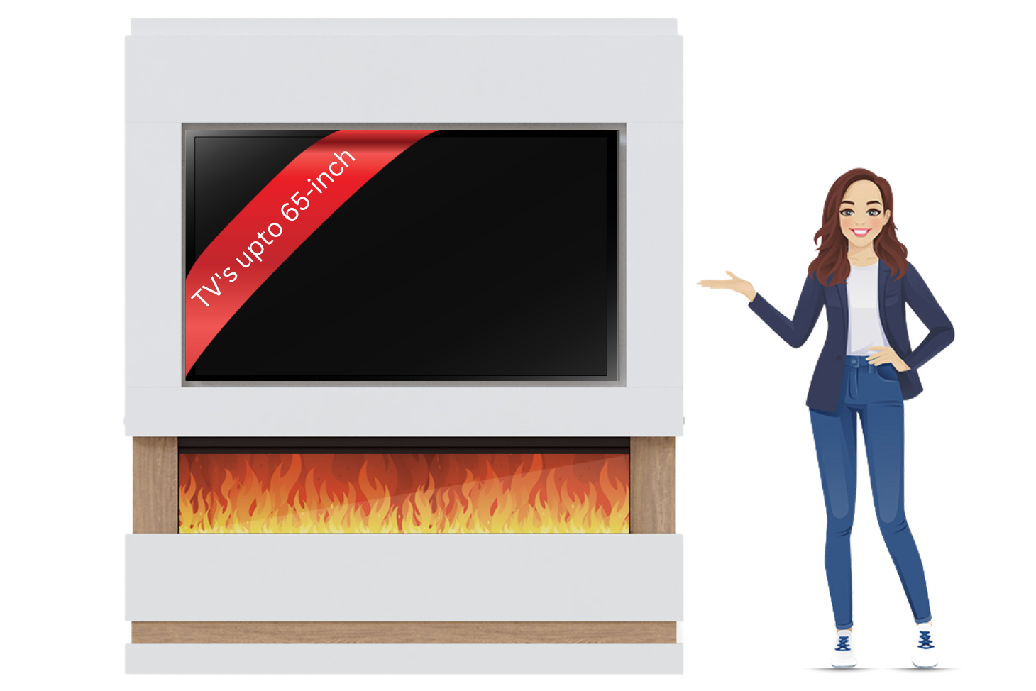 Evolution Fires - Pre-Built Media Wall Package 14 including Electric Fire-Media Walls-