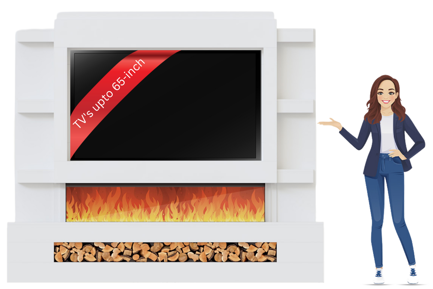 Evolution Fires - Pre-Built Media Wall Package 15 including Electric Fire-Media Walls-
