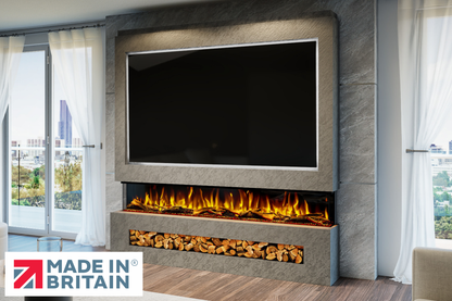 Evolution Fires - Pre-Built Media Wall Package 16 including Electric Fire-Media Walls-Grey Textured-