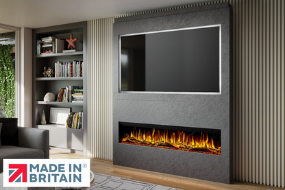 Evolution Fires - Pre-Built Media Wall Package 17 including Electric Fire-Media Walls-Grey Textured-