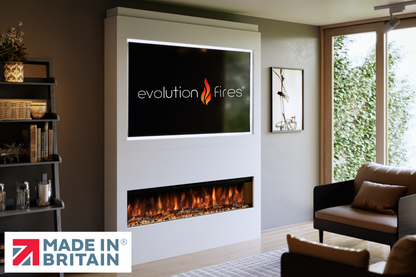 Evolution Fires - Pre-Built Media Wall Package 17 including Electric Fire-Media Walls-White-