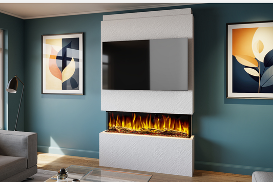 Evolution Fires Package 18 – Pre-Built Media Wall with Electric Fireplace
