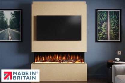 Evolution Fires - Pre-Built Media Wall Package 19 including Electric Fire-Media Walls-Ready to Paint-