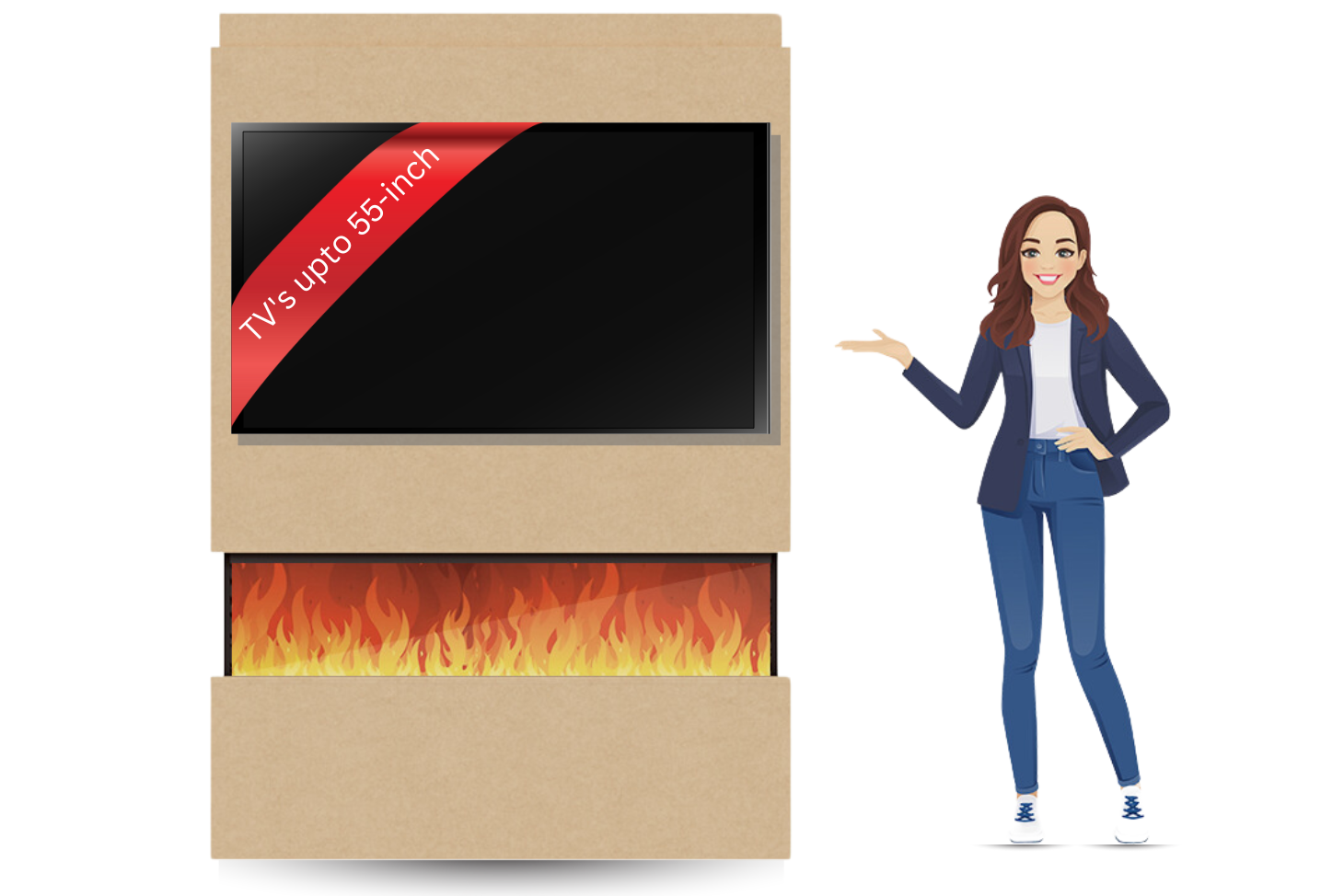 Evolution Fires - Pre-Built Media Wall Package 19 including Electric Fire-Media Walls-