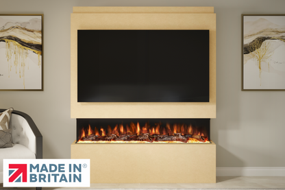 Evolution Fires - Pre-Built Media Wall Package 20 including Electric Fire-Media Walls-Ready to Paint-
