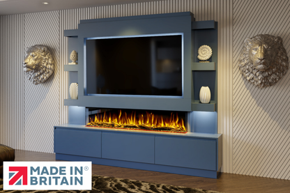 Evolution Fires - Pre-Built Media Wall Package 22 including Electric Fire-Media Walls-Blue-