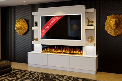Evolution Fires Package 22 – Pre-Built Media Wall with Electric Fireplace