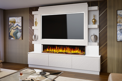 Evolution Fires Package 22 – Pre-Built Media Wall with Electric Fireplace