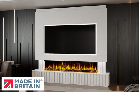 Evolution Fires Package 24 – Pre-Built Media Wall with Electric Fireplace
