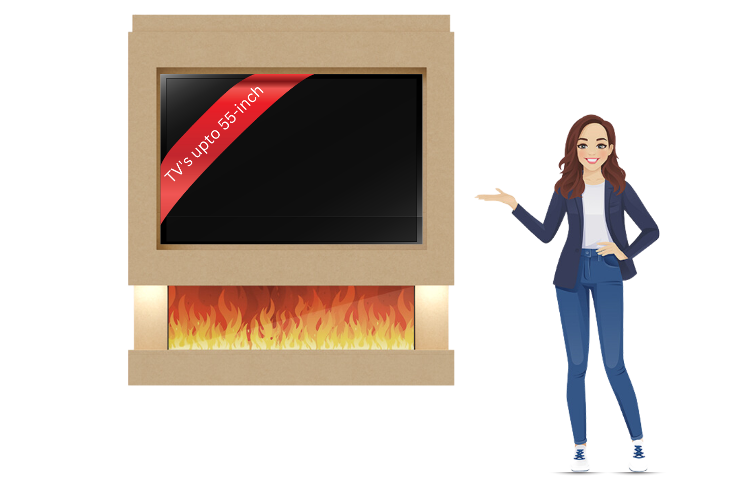 Evolution Fires Package 4 – Pre-Built Media Wall with Electric Fireplace-