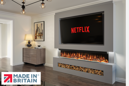 Evolution Fires Package 7 – Pre-Built Media Wall with Electric Fireplace-Media Walls-Grey-