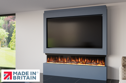 Evolution Fires Package 9 – Pre-Built Media Wall with Electric Fireplace-Media Walls-Blue-