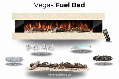Evolution Fires - Vegas 72 - Wall-Mounted Electric Fireplace Pearl Textured