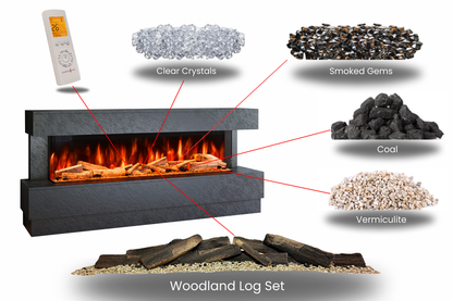 Evolution Fires - Raphael Electric Fireplace Suite  (Black Stone Effect)