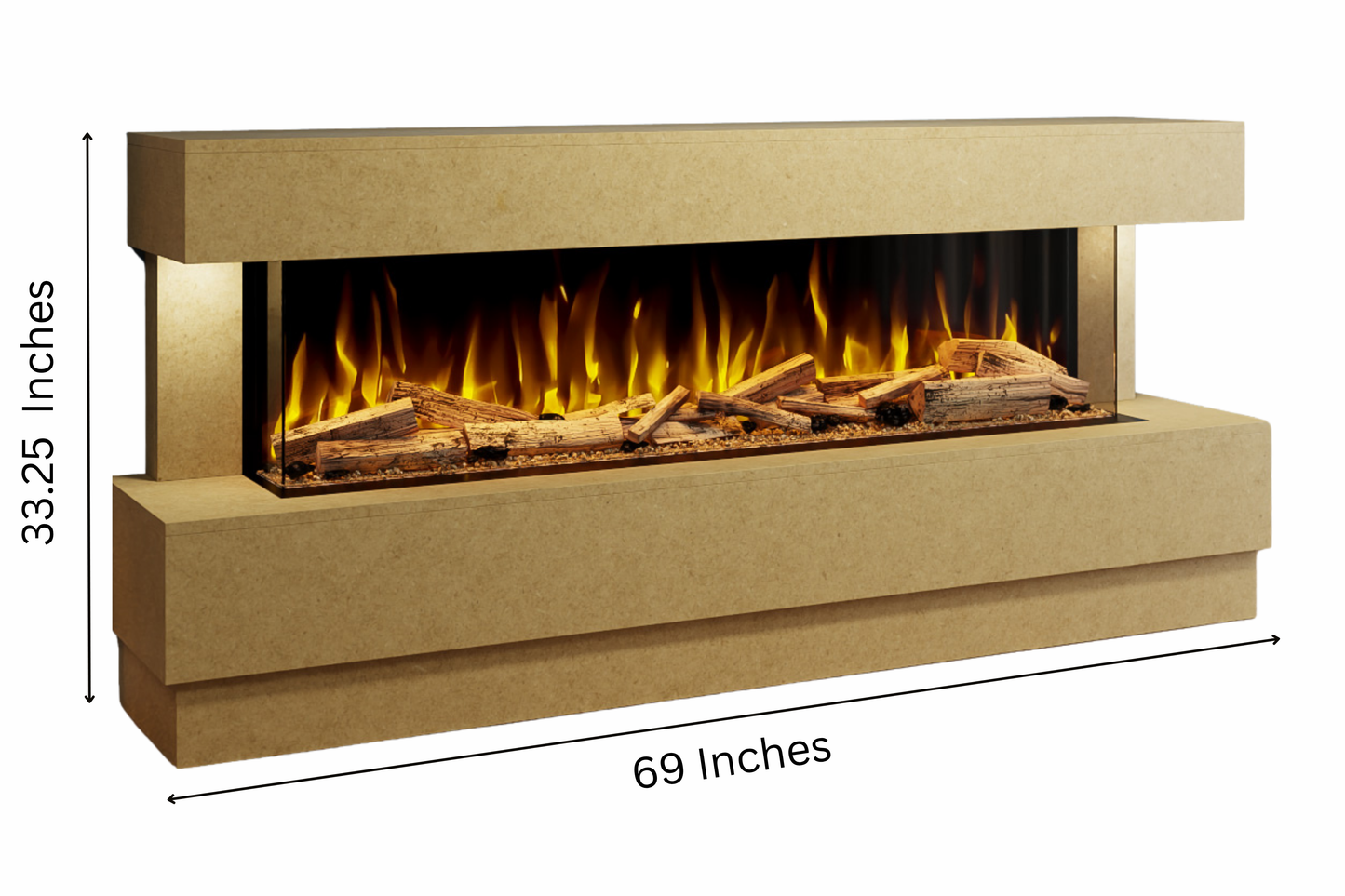 Evolution Fires Raphael Electric Fireplace Suite Ready to Paint